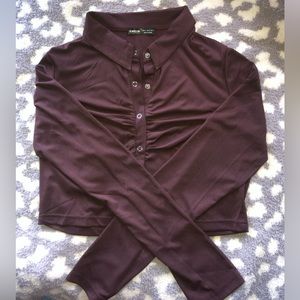 Shein Brown Long-Sleeve Top